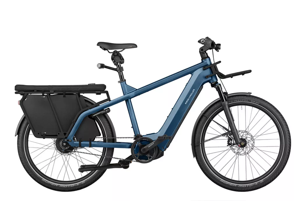 Cargo Bike Longtail Multicharger de Riese & Müller color azul