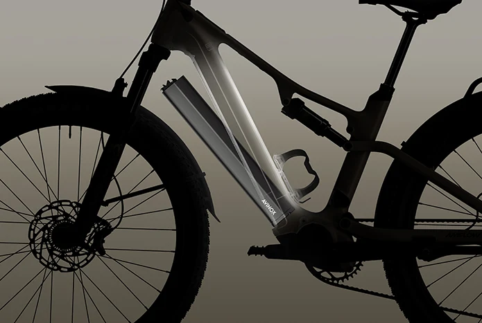 Batería extraíble de 800 Wh en bicicleta Amflow TL Carbon